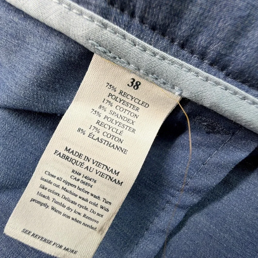 Faherty All Day Shorts Men‎ Size 38 Blue Drawstring Stretch Flat Front Pockets